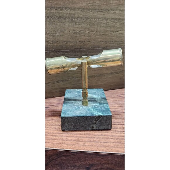 Vintage Brass Plated Timer with Marble base Sand Timer Paperweight - Picture 2 of 12